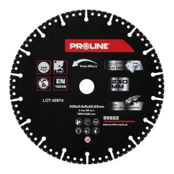 
                  PROLINE Tarcza diamentowa do cięcia multi-materiał 230x3x22.23 mm 89622